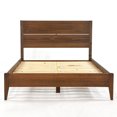 thumbnail image 2 of Queen Size Rustic Walnut Mid Century Slatted Platform Bed, 2 of 5