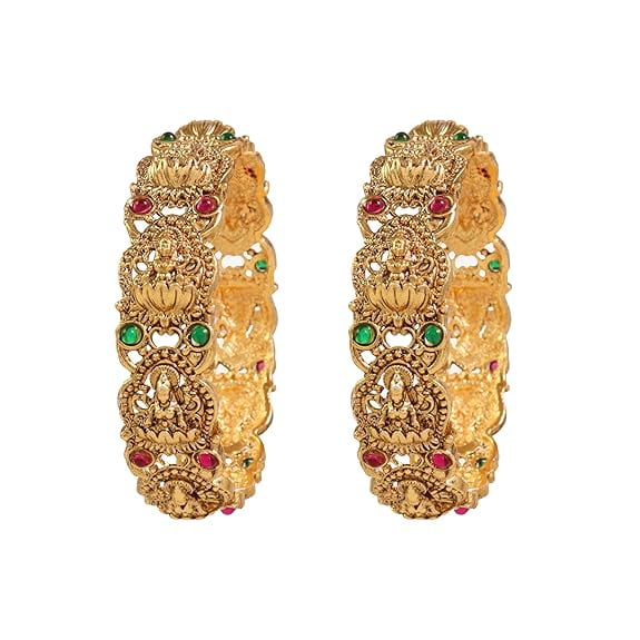 Traditional Antique Temple Stone Bangles for Women and Girls