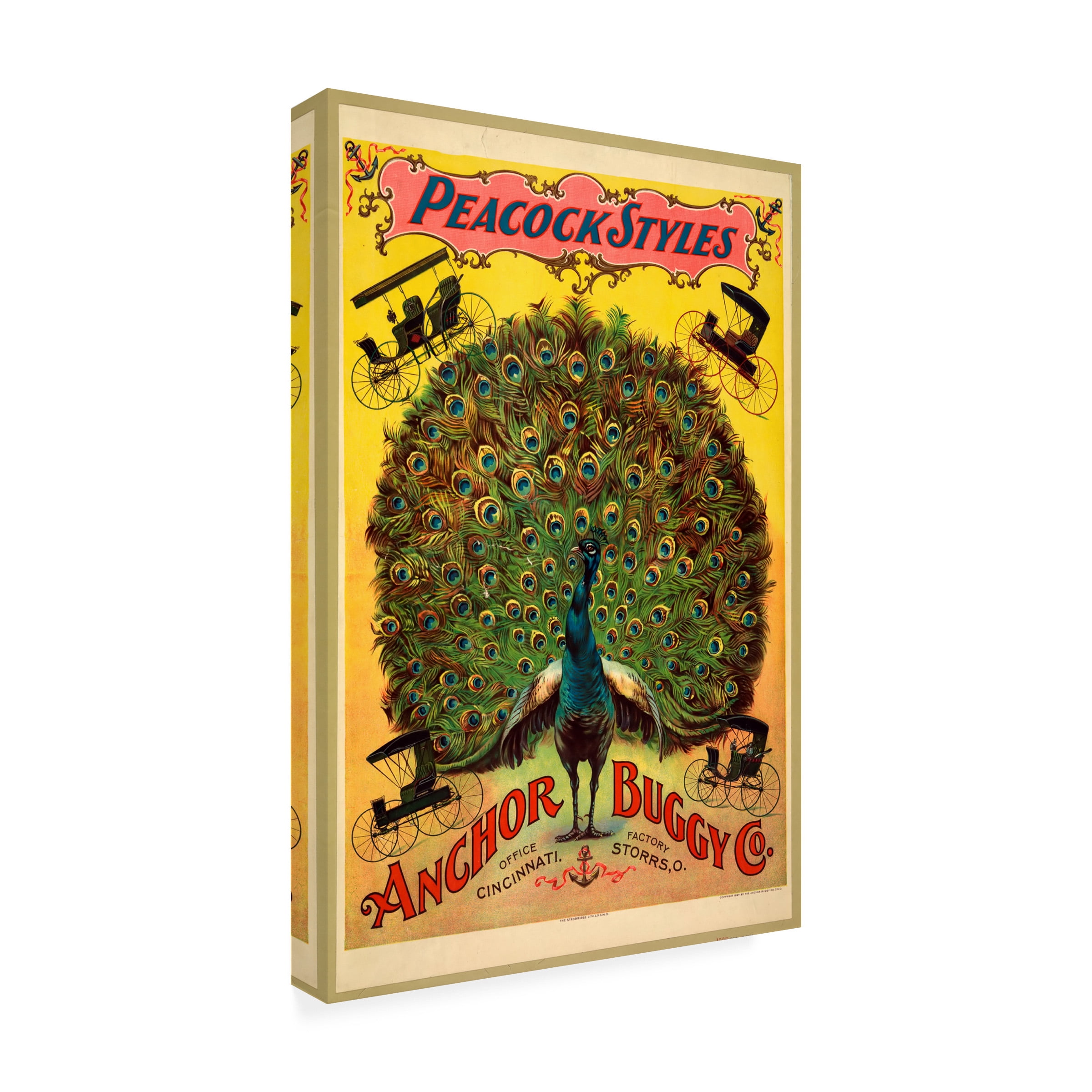 Trademark Fine Art 'Peacock Buggy' Canvas Art by Vintage Apple Collection