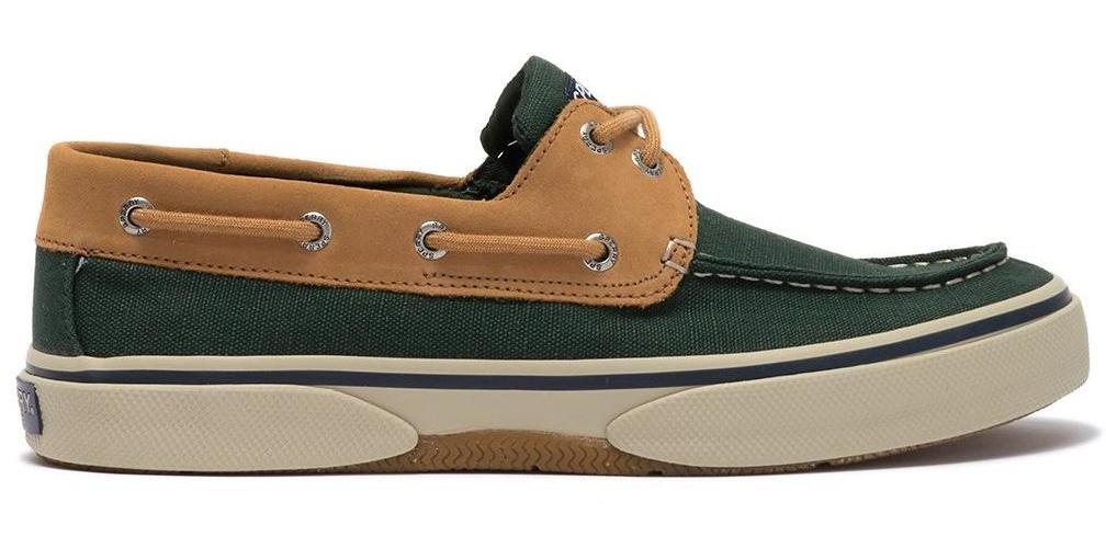 Eye Leather Canvas Slip On Boat Shoe 