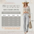 thumbnail image 3 of SWQZVT Womens Pants Linen Summer Cargo Casual Pants for Women Grey Drawstring Lightweight Side Pocket Pant Loose Wide Leg Comfort Linen Pants XL, 3 of 9