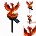 thumbnail image 3 of Solar LED Fiery Phoenix Yard Stake Light, Glowing Red Wing Fire Phoenix Resin Figurine Garden Walkway Landscape Lamp, 3 of 8