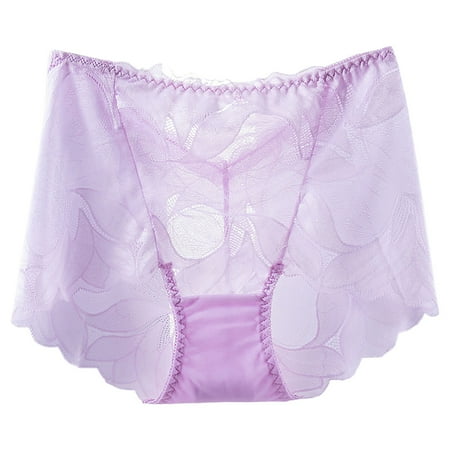 BYHONG Women s Underwear Plus Size Underwear High Waist Women s Lace Seamless Briefs Panties for Women Pink XL