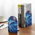 thumbnail image 5 of Susaid Beautiful Ocean Dolphin Print Wooden Bookends Decorative Book Ends for Shelves Heavy Books Holder Organizer Non-Slip Desk Book End for Kids Room Office School 1 Pairs, 5 of 8