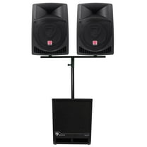 (2) Rockville RPG12 12" Active DJ PA Speakers Dual Mount 15" Powered Subwoofer