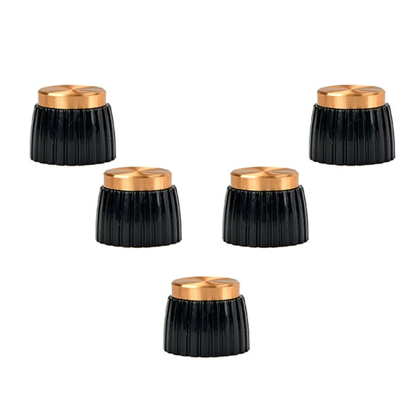 WHAMVOX 5pcs Guitar AMP Amplifier Knobs Gold Push On Knobs fits
