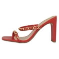 thumbnail image 2 of Delicious Shoes Women Block High Heel Sandals Gold Chain Band Square Toe FENN-S Lip Hot Red 10, 2 of 4
