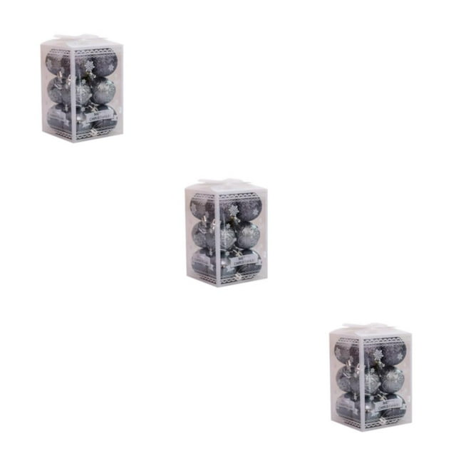 Guardoinrt 12pcs/set Christmas Balls Enought Quantity For Beautifully Decorated Tree gray 3Set