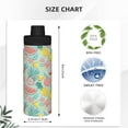 thumbnail image 3 of Daiia Bright Peach Printed 18 OZ Sports Insulated Kettle Drinking Cup Water Bottle Stainless Steel Kettle Portable Cup For Gym, 3 of 7