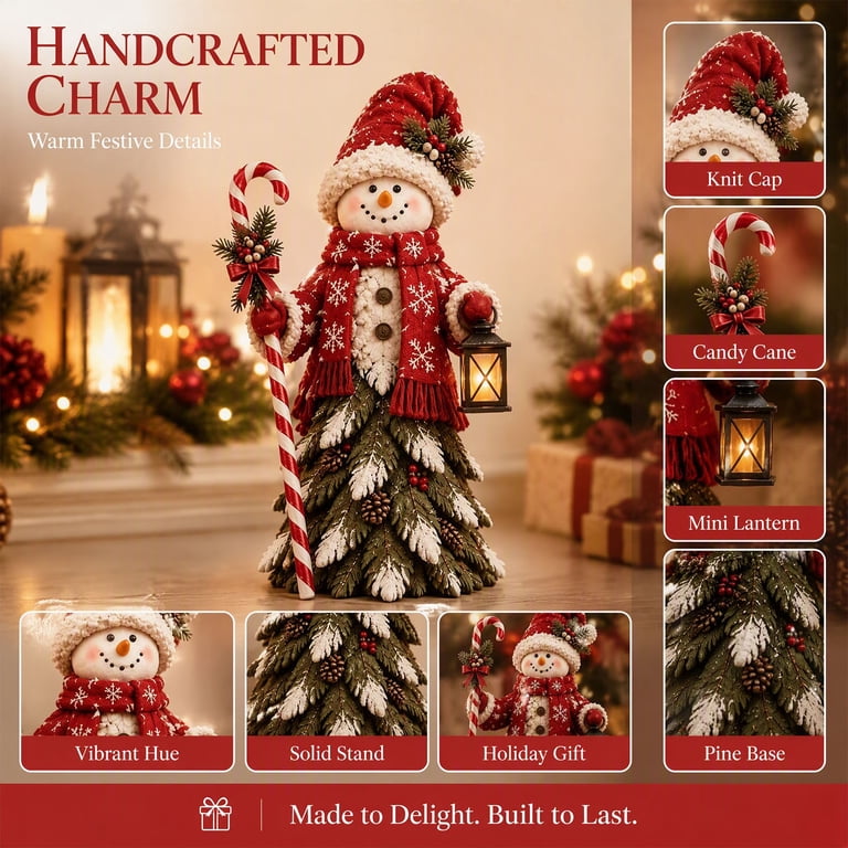 Whimsical Christmas Resin Ornament with Tiered Tree Skirt and Festive ...