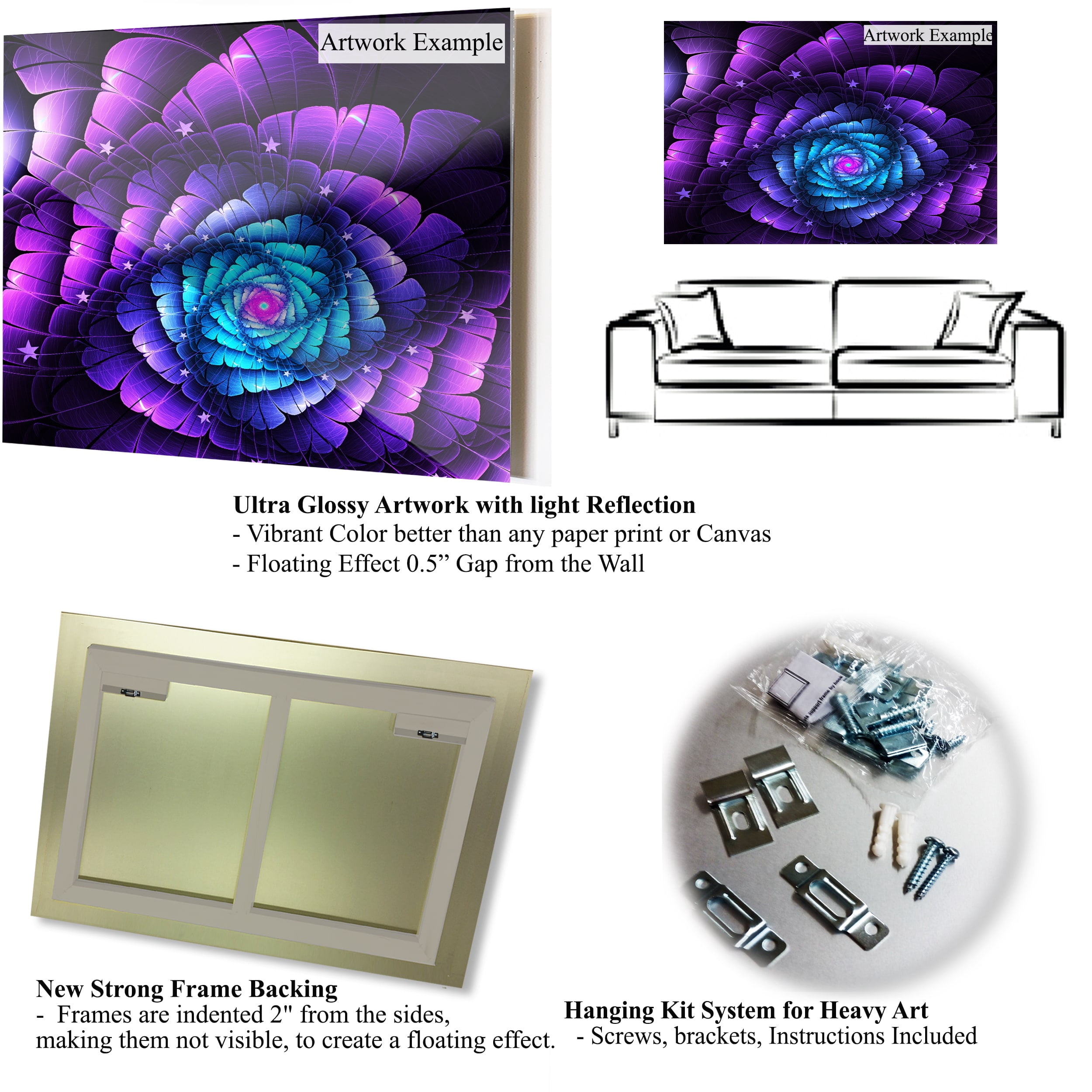 Designart 'Blue Sea Turtle Illustration ' Multipanel Animal Metal Wall Art