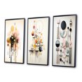 thumbnail image 3 of Designart "Elegant Pink Geometric Shapes" Modern Geometric Framed Wall Art Set Of 3 - Pink Abstract Frame Gallery Set For Office Decor, 3 of 7