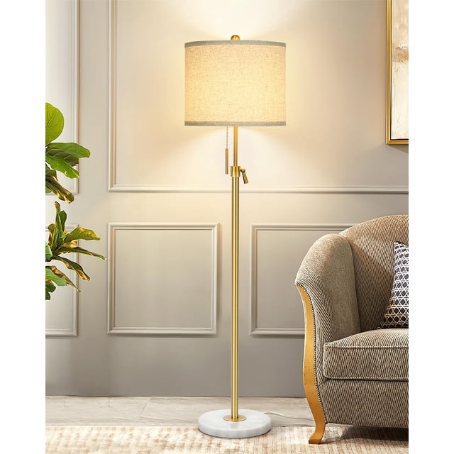 Lámpara de pie Qingmiao ajustable 137-168 cm con base de mármol, 8 W LED