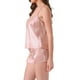 thumbnail image 4 of INSPIRAR CHIC Conjuntos de Pijamas de Satén Sedoso para Mujeres, Top de Tirantes y Pantalones Cortos de 2 Piezas, Lencería de Ropa de Casa XS Rosa, 4 of 6