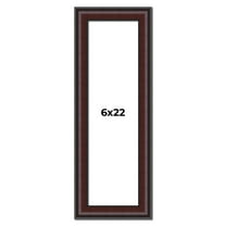 6x22 Frame Brown Round Mahogany Solid Wood Picture Frame | 1.625 Inch Moulding Width | with UV