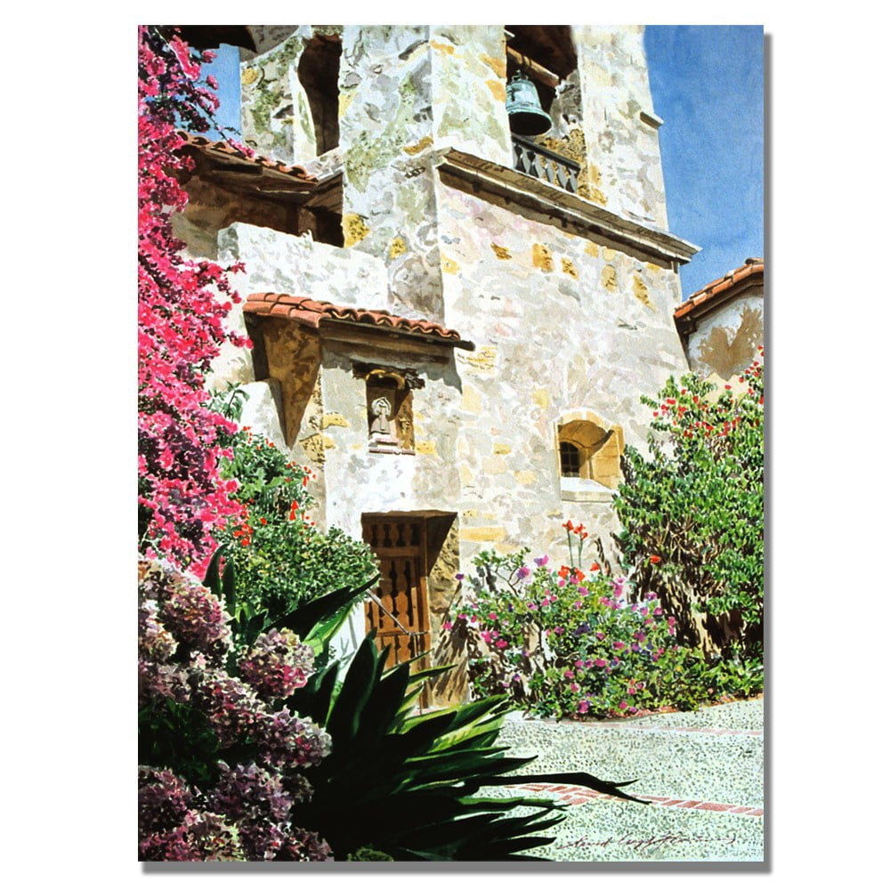 Trademark Art "Mission Carmel Bell Tower" Canvas Wall Art by David Lloyd Glover