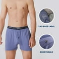 thumbnail image 3 of Men's Boxer Shorts Moisture-Wicking,Breathable Bamboo Viscose Underwear with Button Fly,4 Pack, 3 of 9