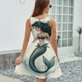 thumbnail image 6 of Aquamarine Mermaid Women's Tank Dress V Neck Sleeveless Summer Sundress, 6 of 7
