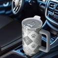 thumbnail image 6 of OBREWU Pawprints Argyle Tumbler with Handle and Lid,Pawprints Argyle 40oz Double Wall Vacuum Insulated Tumbler,Cups Gift for Women and Men, 6 of 7