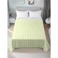 thumbnail image 4 of Full Flat Sheet 81"x96", Yellow White Stripe Soft Lightweight Bedding Flat Sheets Only, Modern Minimalist Geometric Striped Brushed Microfiber Top Bed Sheet, Breathable StainResistant Bedsheets, 4 of 9