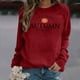 thumbnail image 2 of Sudadera Para Mujer, Tops de Otoño de Acción de Gracias, Camiseta Holgada Estampada A La Moda, Blusa de Manga Larga, Tops Casuales de Cuello Redondo Odeerbi ODB183347, 2 of 5