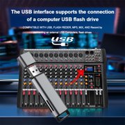 BOMGE 12 Channel Mixer Audio Console, Professional Music DJ Mixing Board with 256DSP Bluetooth MP3 Player 48V 7 Level Equalizer Supply USB Recording Studio Karaoke Live Performance (12 Channels)