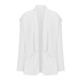 thumbnail image 5 of DeHolifer Womens Casual Blazer Long Sleeve Open Front Work Office Blazer Lapel Button Solid Button Suit Coat Casual Jacket White 2XL, 5 of 6