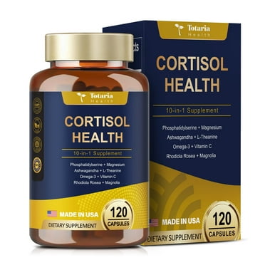 Totaria Cortisol Support Supplement – Hormone Balance for Women, Mood, Sleep, and Stress Relief – 120 Vegan Capsules