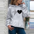 thumbnail image 2 of Wolfast Chandails à Capuchon Décontractés pour Femmes, Hauts de Type Jumper, Chandail Imprimé pour Dames, Blouse T-Shirt, Gris, G, 2 of 3