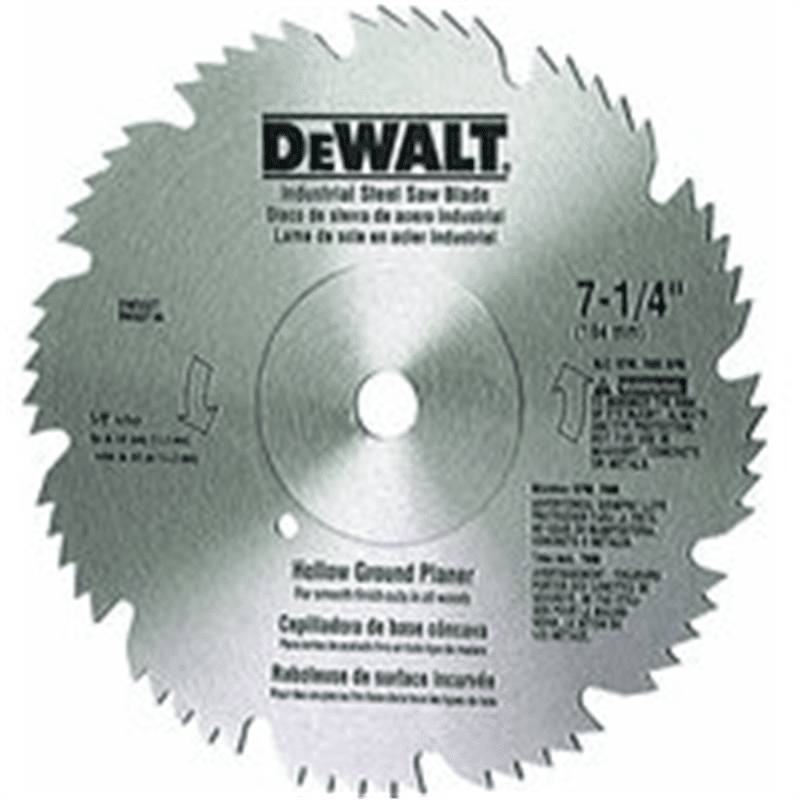 DEWALT DW3327 71/4Inch 60 Tooth Hollow Ground Planer Steel Saw Blade