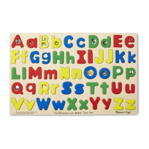 Melissa & Doug Upper & Lower Case Alphabet Letters Wooden Puzzle, 52pc