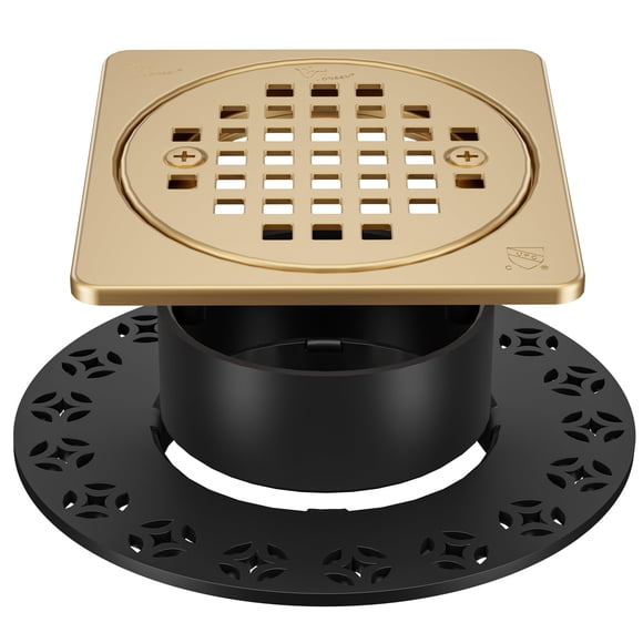 Kit de desagüe de ducha Yaseingoo de 10 cm en bronce champán con brida de ABS
