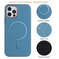 thumbnail image 6 of Allytechgroup iPhone 12 Pro / 12 6.1" Case with Magnetic Ring, Compatible with Magsafe Slim Back Cover Flannel Inner Lining Shockproof Protective Phone Case for Apple iPhone 12 Pro / 12, Lightblue, 6 of 6