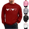 thumbnail image 7 of FAWUUDO Men Valentine's Tops Red Heart Printed Shirts Long Sleeve Clothes, 7 of 7
