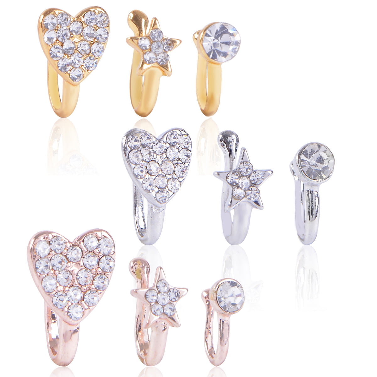 Fashion Star Heart CZ Nose/Lip/Ear Hoops - China Nose Ring and Body Jewelry  price | Made-in-China.com