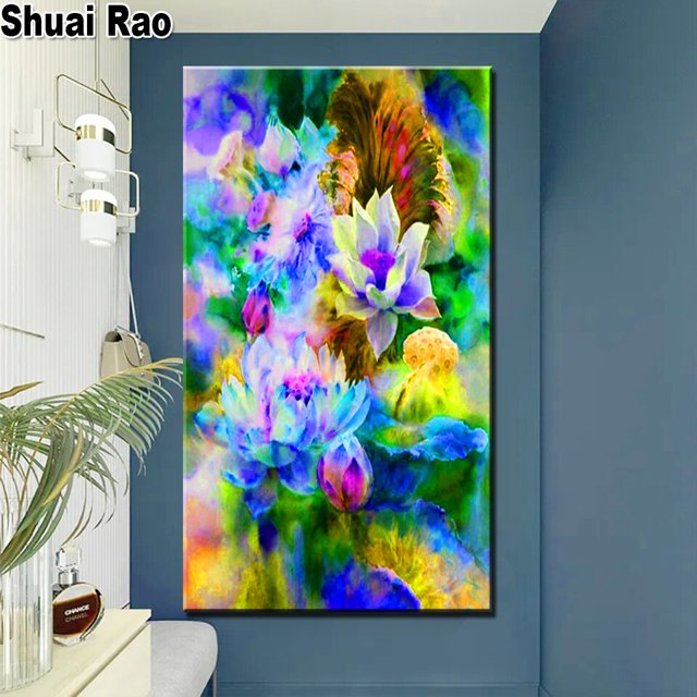 Vintage White Flowers 5d diy diamond painting Full square Round Drill embroidery cross stitch,Large Size still life,Home Art,round 70x140cm Gao Jinjia LED