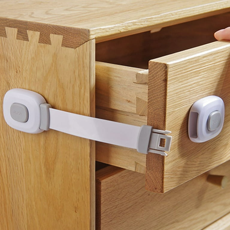 Hadanceo Furniture Strap Latches User-friendly 2Pcs All-Purpose Drawer  Cabinet Locks Baby-Proofing Supplies Reusable Excellent for Dorm