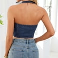 thumbnail image 6 of Denim Corset Top for Women Strapless Zip Front Bustier Going Out Crop Jean Tops Sexy Y2K Outfits Clothes, 6 of 6