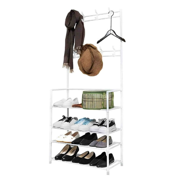 Perchero Resistente Estante Organizador Ropa Zapatera Rack blanco Elly Decor ED-PHO-MUL