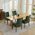 thumbnail image 2 of PAPROOS Upholstered Dining Chairs Set of 4, Chenille Fabric Tufted Dining Room Chair with Curved Solid Wood Legs, Modern Accent Dining Chair with Arm, Armchair for Kitchen, Living Room, Olive Green, 2 of 10