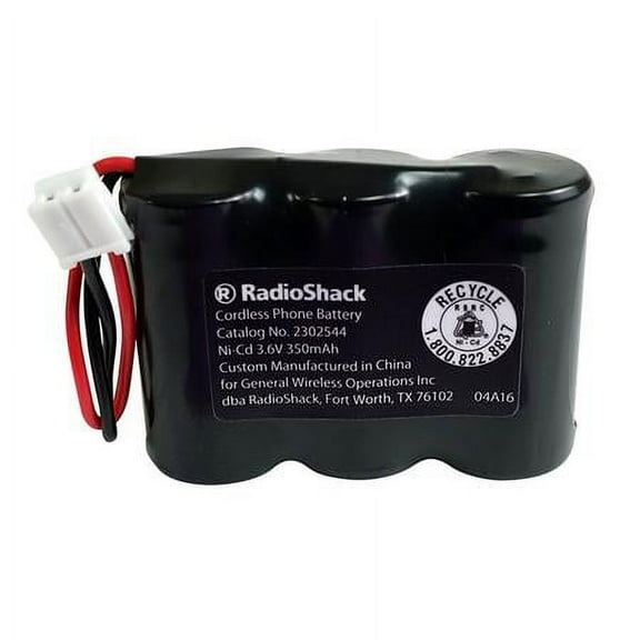 RadioShack Cordless Phone Battery 3.6V 350mAh Ni-Cd - Catalog No. 2302544