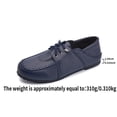 thumbnail image 6 of Women's Comfortable Leather Penny Loafers Casual Slip On Lightweight Walking Flats Driving Mocs Lace Up Boat Shoes Blue Size 9, 6 of 7