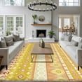 thumbnail image 5 of Yellow Khaki Boho Area Rug 5x8 Washable Rug Non Slip Vintage Ethnic Tribe Abstract Art Large Area Rug Soft Stainresistant Indoor Floor Carpet for Living Room Bedroom Home Office Dining Room Nursery, 5 of 7