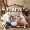 thumbnail image 2 of Erosebridal Highland Cow Bed Spread Queen 3pcs,Autumn Farm Queen Coverlet Set,Blue White,1 Quilt and 2 Pillowcases, 2 of 7
