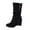 Black, variant on PEASKJP Women's Soft Boots Mid Calf Chunky Heels Patent Leather Boots,Black 38