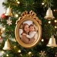 thumbnail image 3 of 4.13in Vintage Gold Resin Mini Photo Frame Ornament, Christmas Tree Hanging DIY Picture Frame, Holiday Family Photo Keepsake Decor, 3 of 6