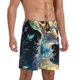 thumbnail image 2 of Kdxio Colorful Stained Glass Deer Print Mens Sleep Shorts Bottoms Soft Comfy Pajama Wear Pants with Drawstring Pockets, 2 of 5