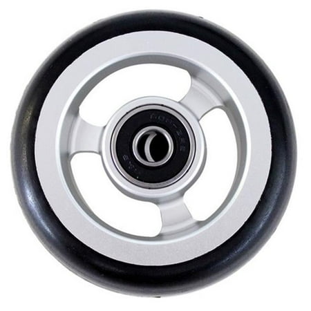 New Solutions Soft Rolling High Performance 3 x 1 in. Aluminum Caster Tires with 0.32 in. Bearing for Wheelchair, Black