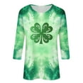 thumbnail image 3 of Hvot&aat Ladies' St Patty's Day Casual Shirt 3/4 Sleeve Crewneck Irish Clover Tunic Tops, 3 of 3