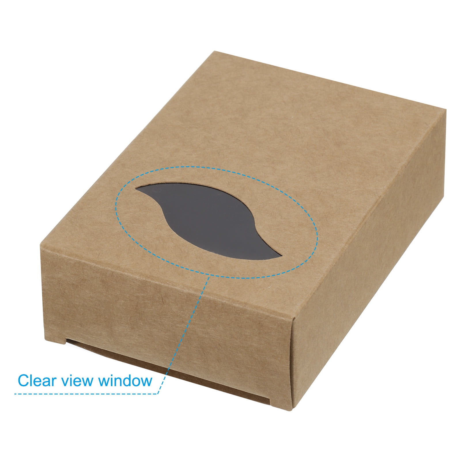 Uxcell 3.5x2.5x1 Paper Soap Box with Window Homemade Soap Boxes  Rectangle Presents Packaging Boxes, Golden 30 Pack